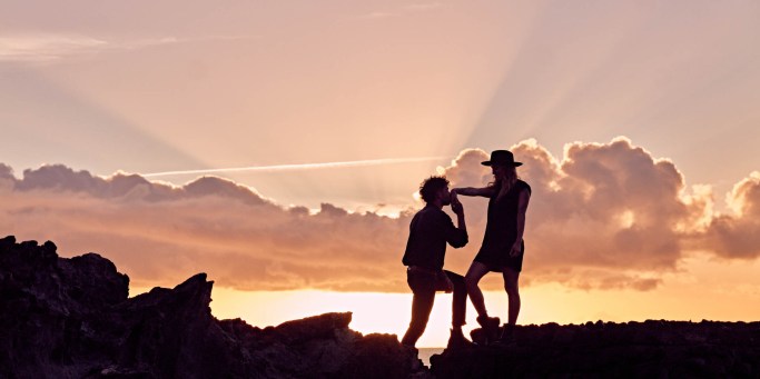 Couple Shooting Naturpool Teneriffa Panorama – Paar Küste Atlantik goldene Stunde © Chirlyart